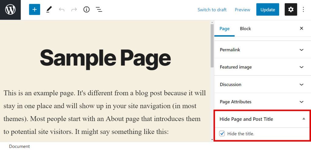 How to hide a page in WordPress